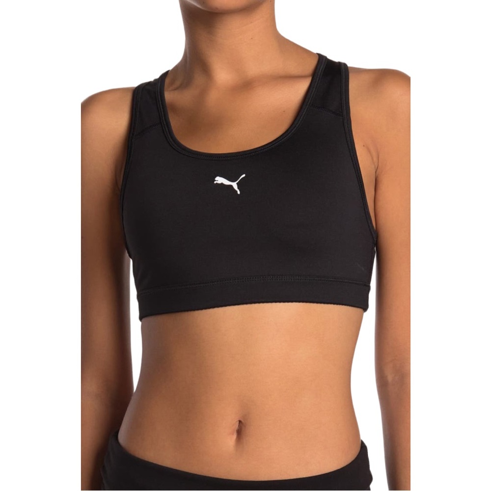 Puma For Keeps Logo Sports Bra in Black (L)